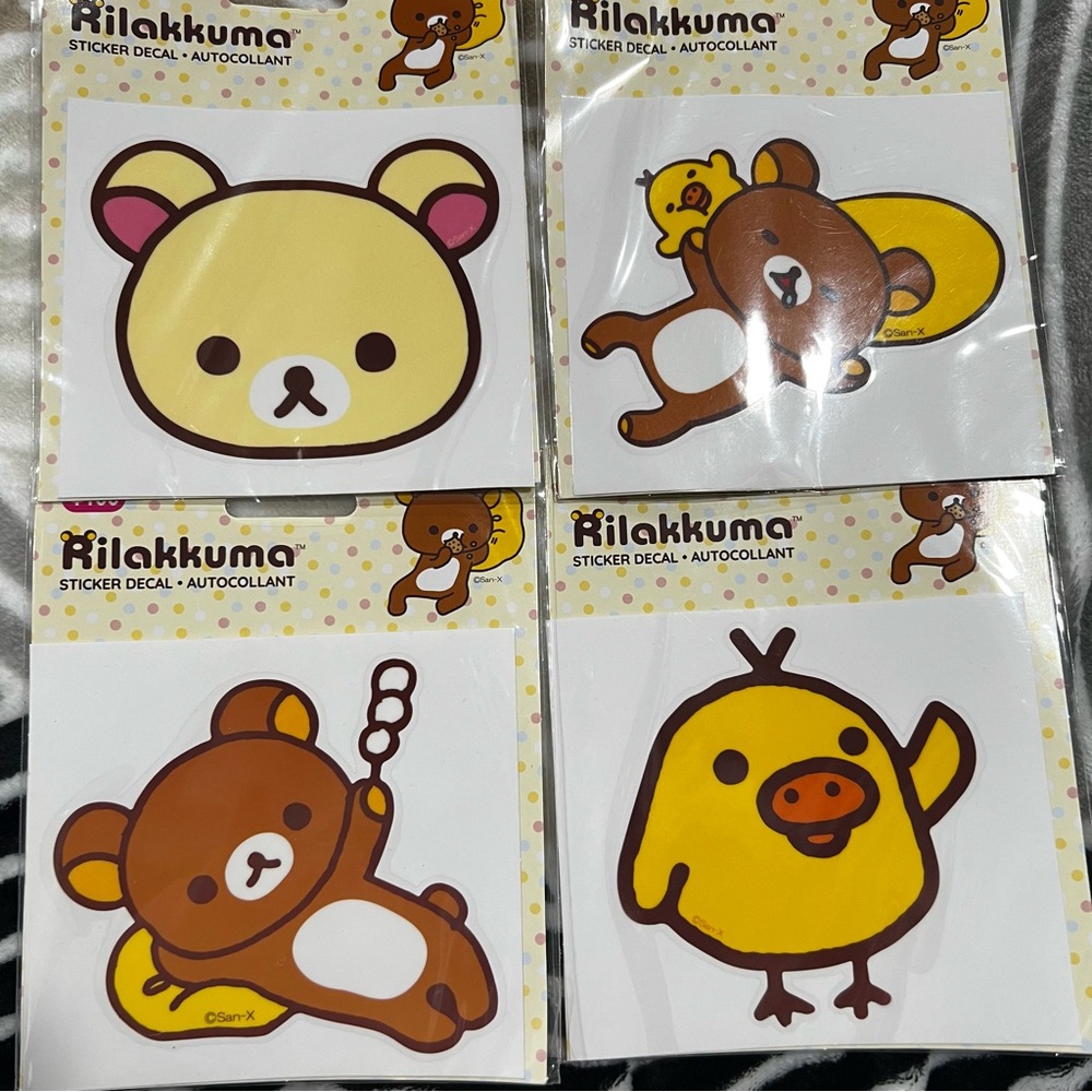 4 large rilakkuma decals, nwt